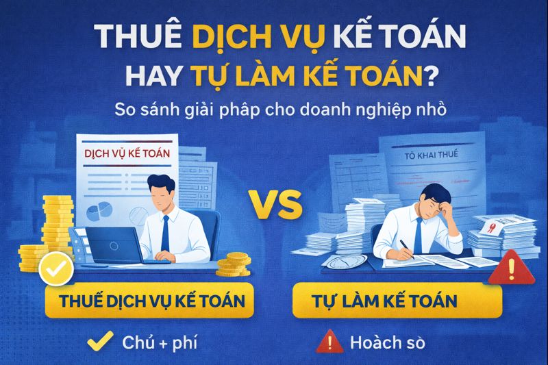 thuê dịch vụ kế toán hay tự làm kế toán – so sánh giải pháp cho doanh nghiệp nhỏ