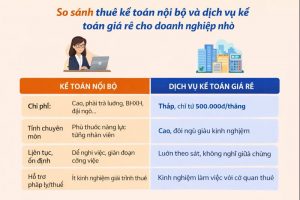 So sánh thuê kế toán nội bộ và dịch vụ kế toán giá rẻ cho doanh nghiệp nhỏ